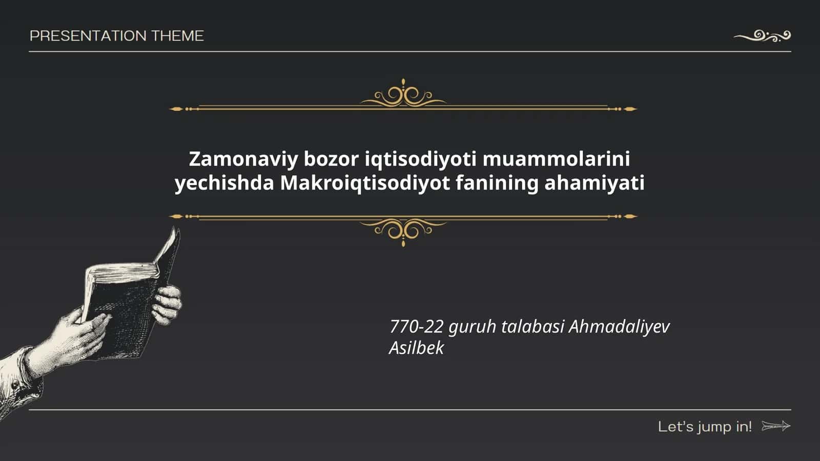 Zamonaviy bozor iqtisodiyoti muammolarini yechishda Makroiqtisodiyot fanining ahamiyati