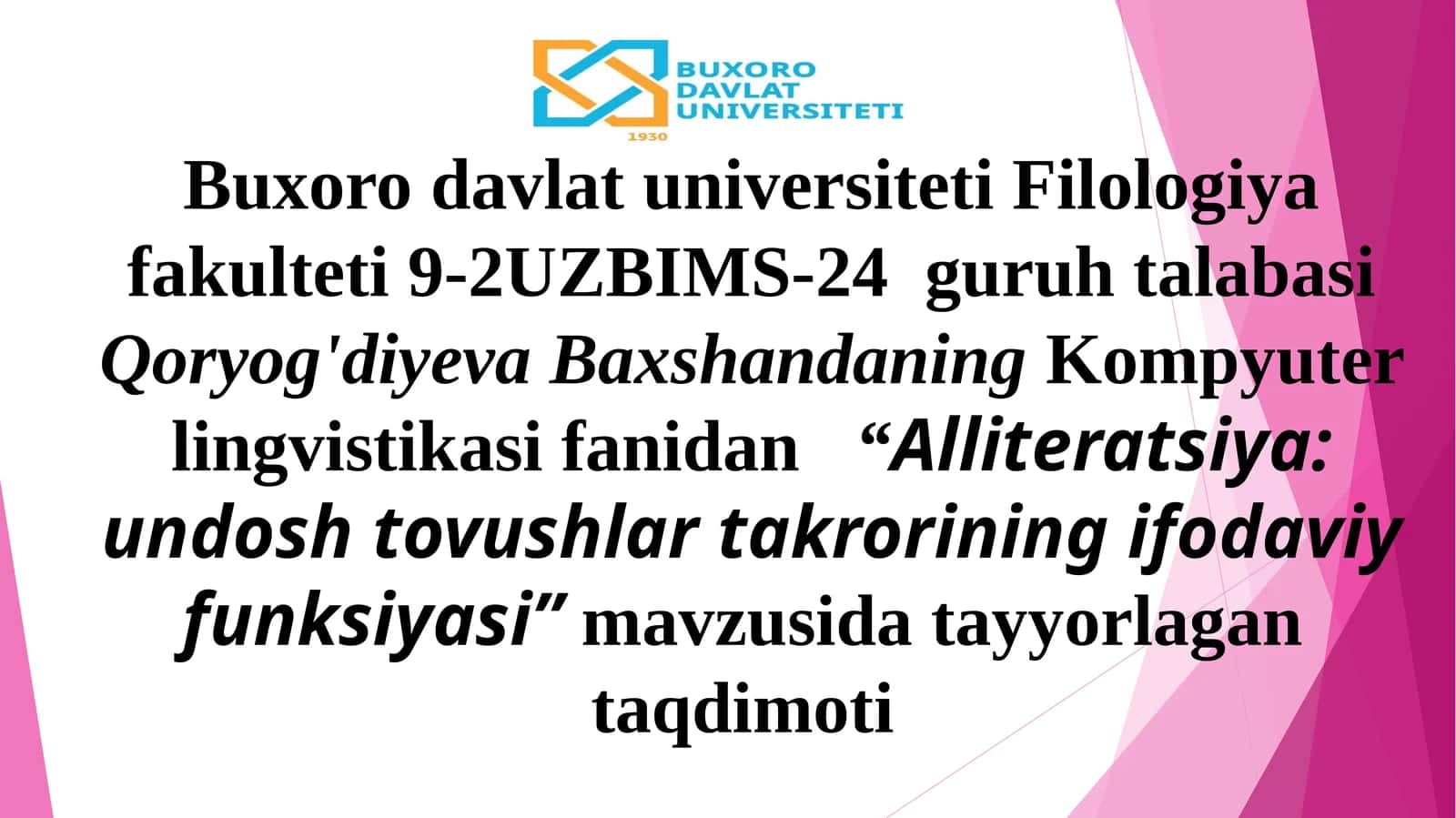 Alliteratsiya:undoshtovushlartakroriningifodaviyfunksiyasi