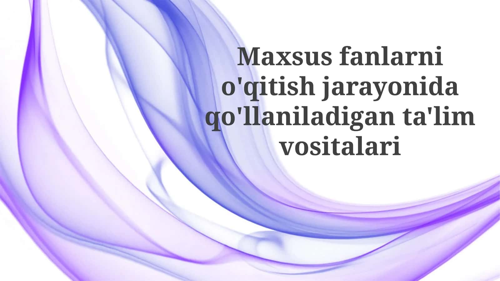 Maxsus fanlarni o'qitish jariyalari