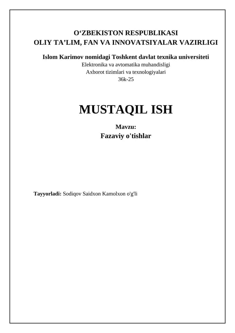 Fazaviy o'tishlar