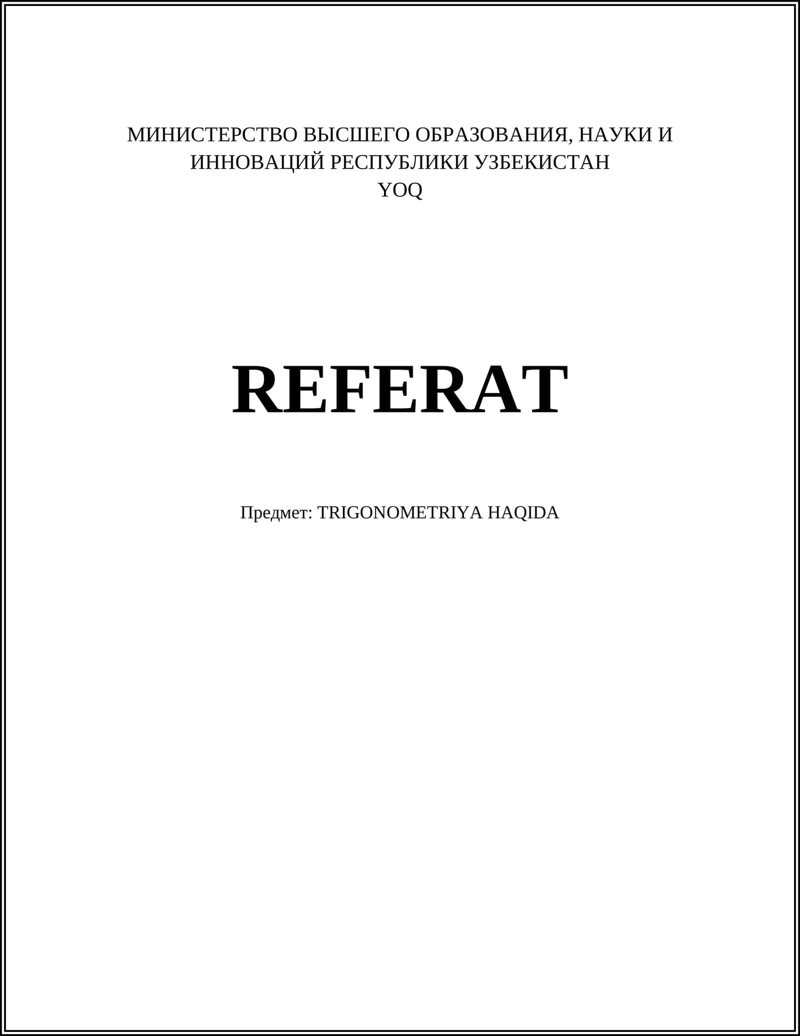 TRIGONOMETRIYA HAQIDA