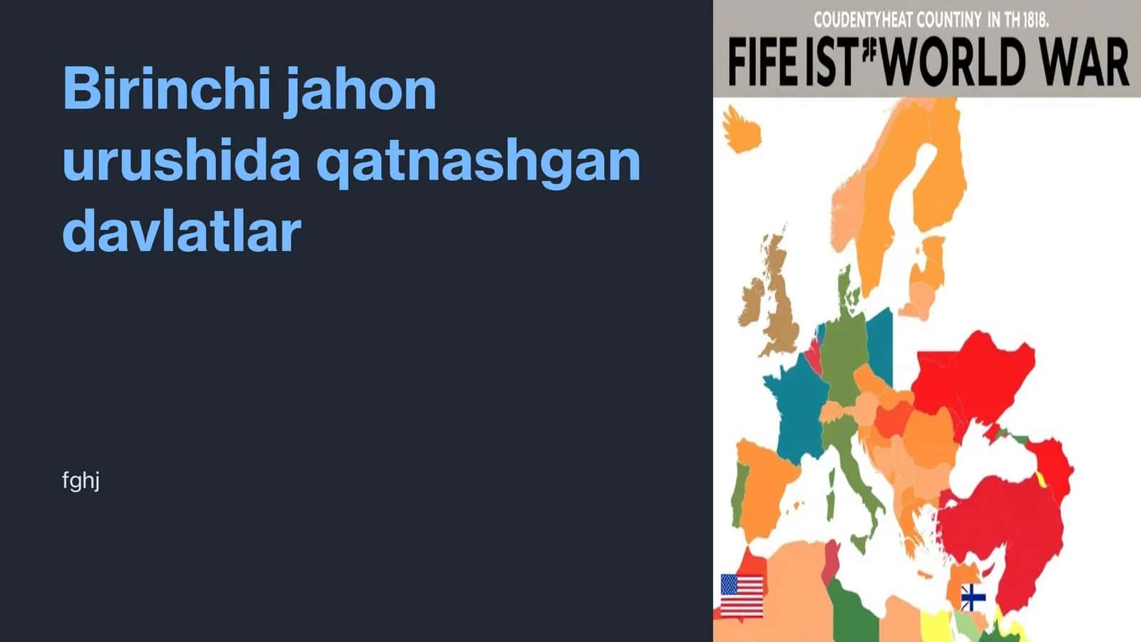 Birinchi jahon urushida qatnashgan davlatlar