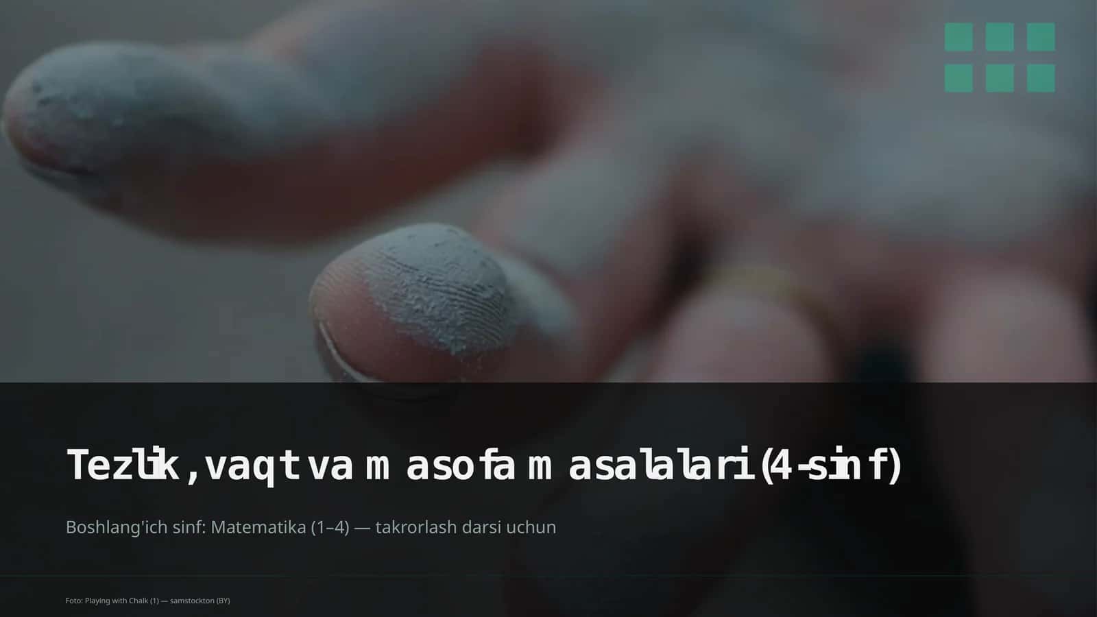 Tezlik, vaqt va masofa masalalari (4-sinf)