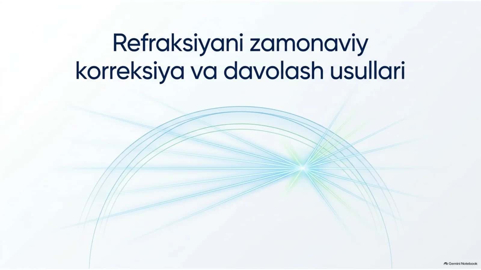 Refraksiyaning zamonaviy korreksiya va davolash usullari | 15 slayd