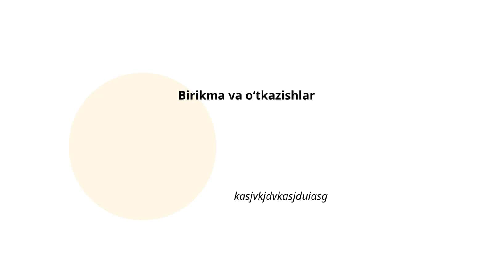 Birikma va oʻtkazishlar