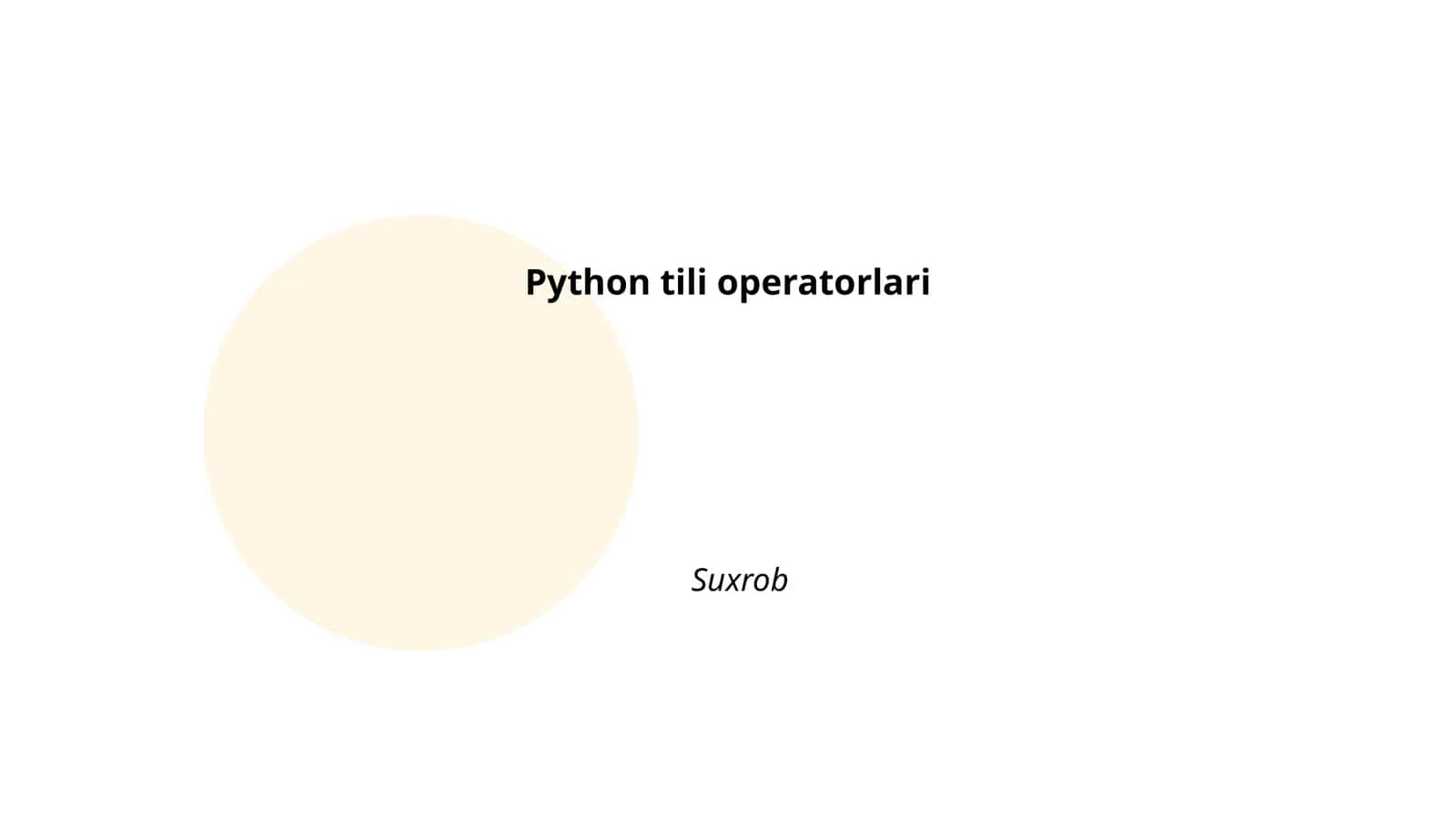 Python tili operatorlari
