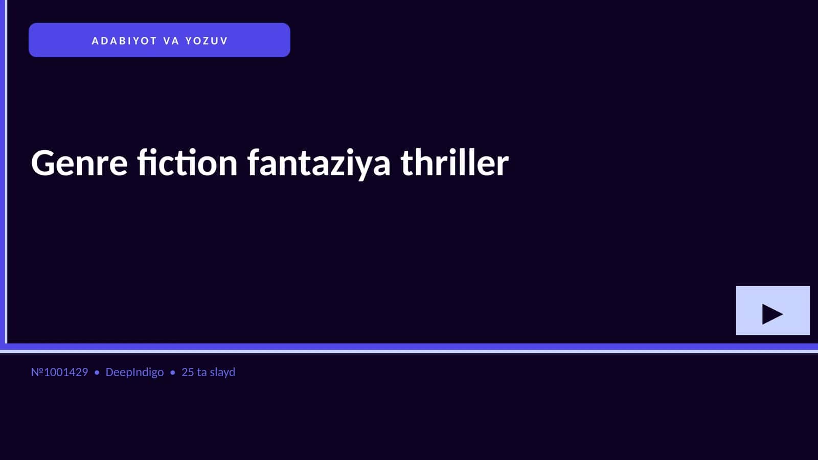 Genre fiction fantaziya thriller