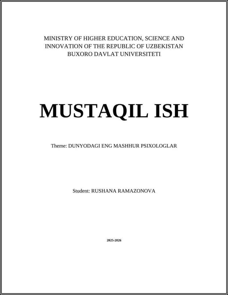 DUNYODAGI ENG MASHHUR PSIXOLOGLAR