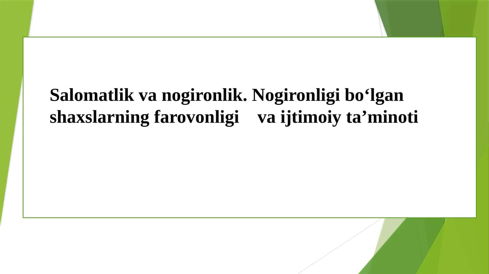 Nogironlik tushunchasi