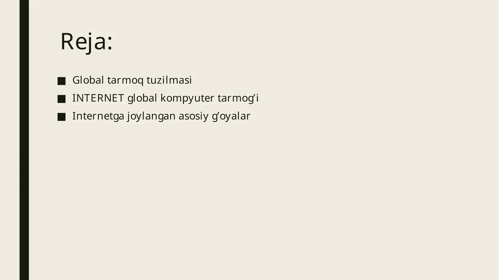 Global tarmoq tuzilmasi