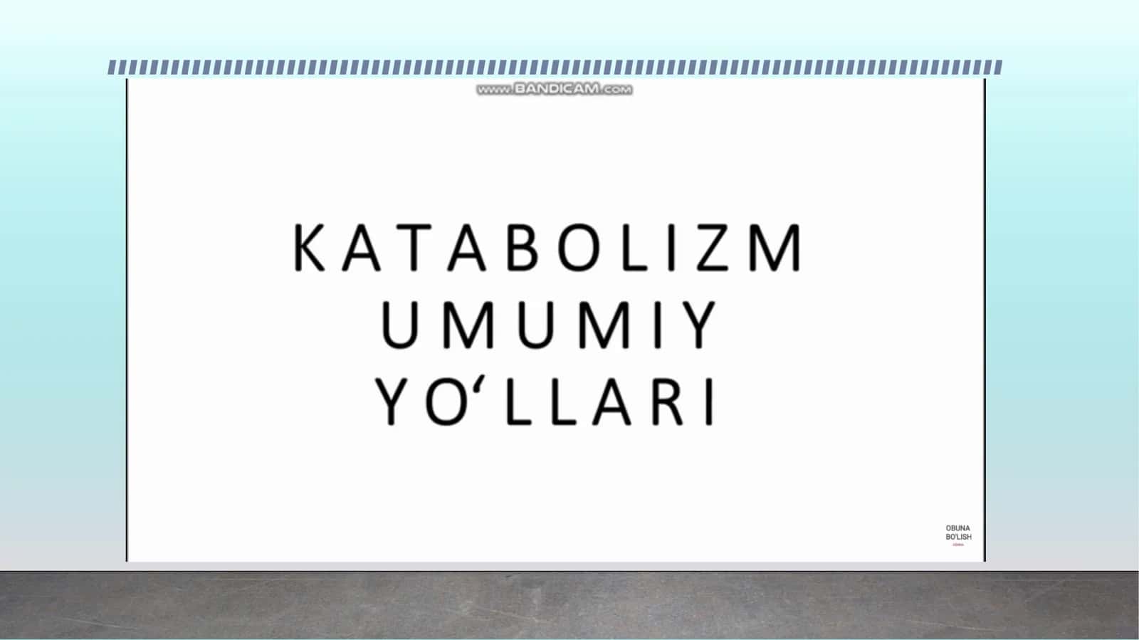 Katabolizmning umumiy yo’llari