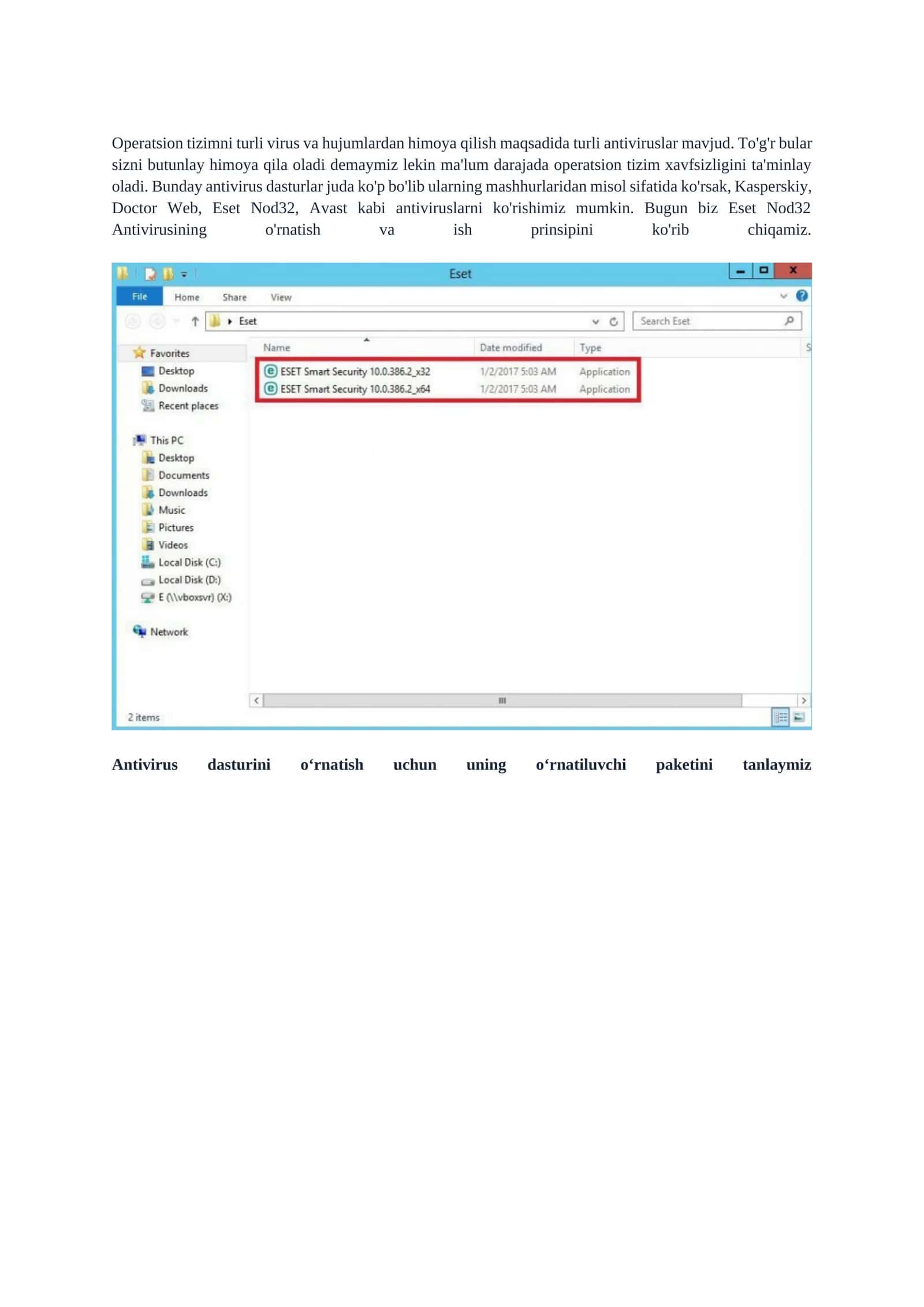Eset Nod32 Antivirus o'rnatish