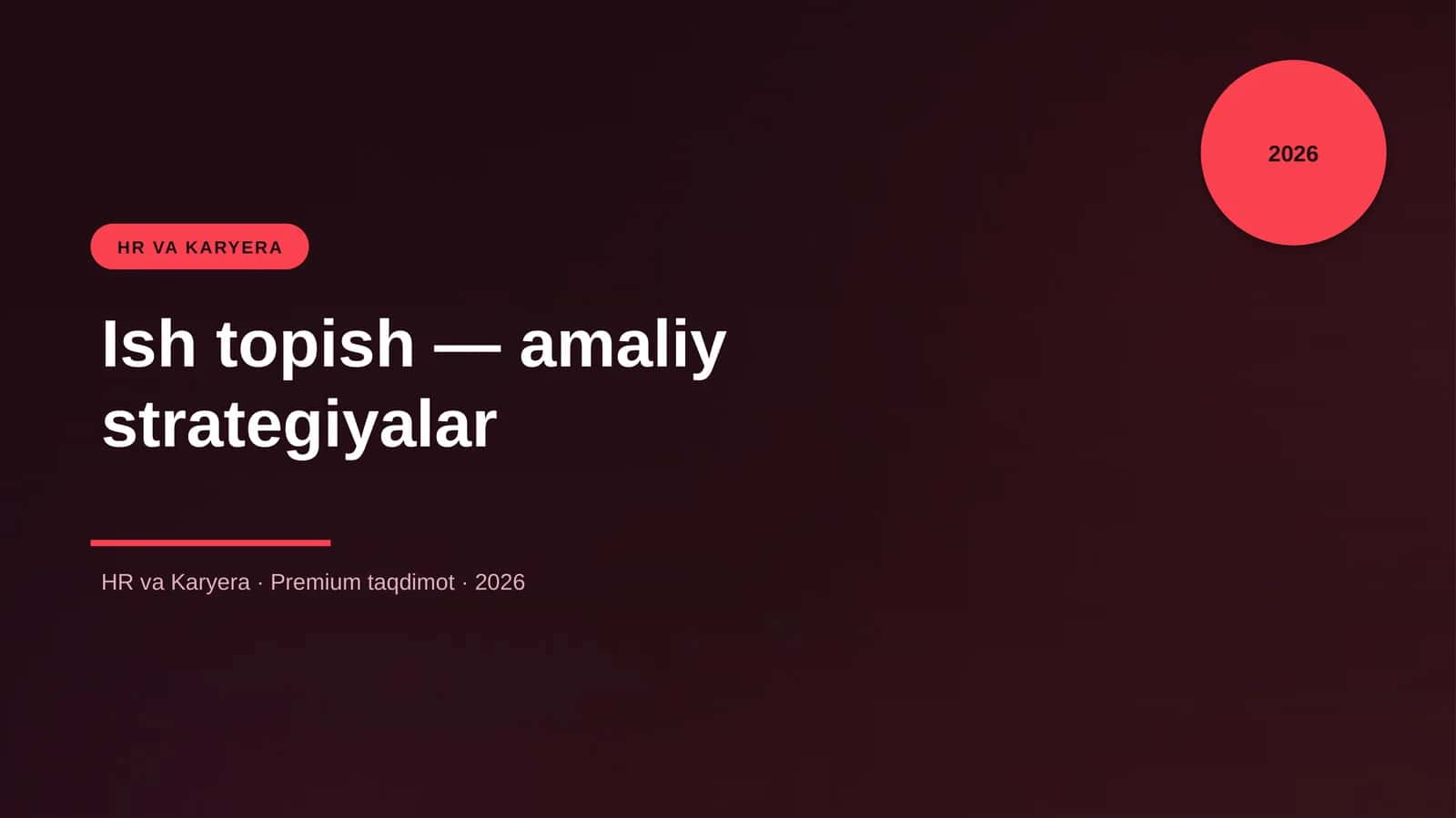 Ish topish — amaliy strategiyalar