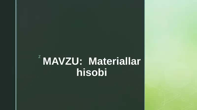 Materiallarhisobi
