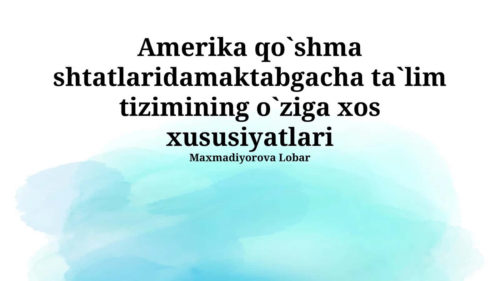 AQSh maktabgacha ta'limi