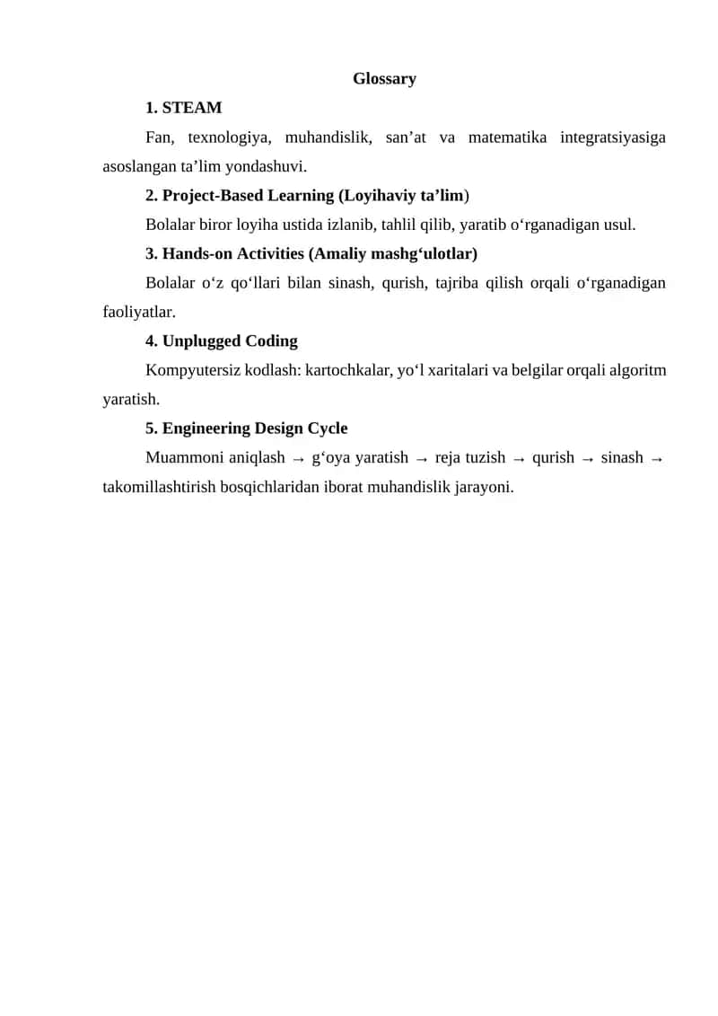 Hands-on Activities (Amaliy mashg‘ulotlar)
