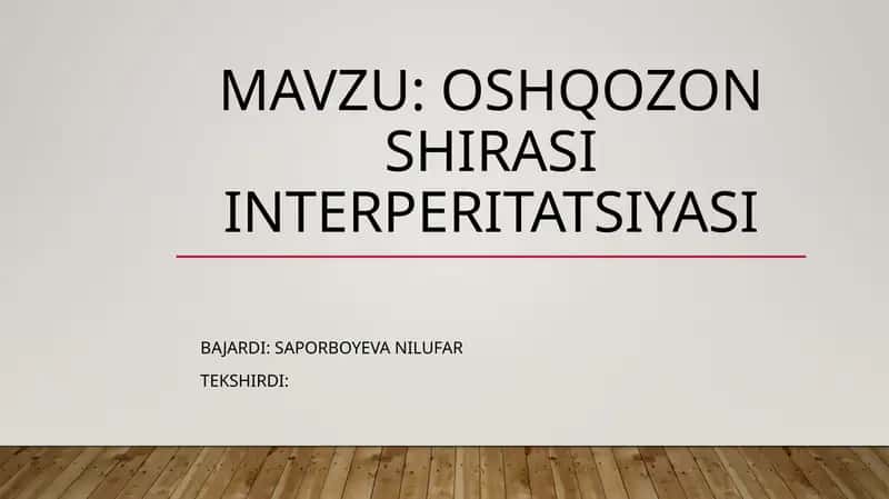 Oshqozonshirasi interperitatsiyasi
