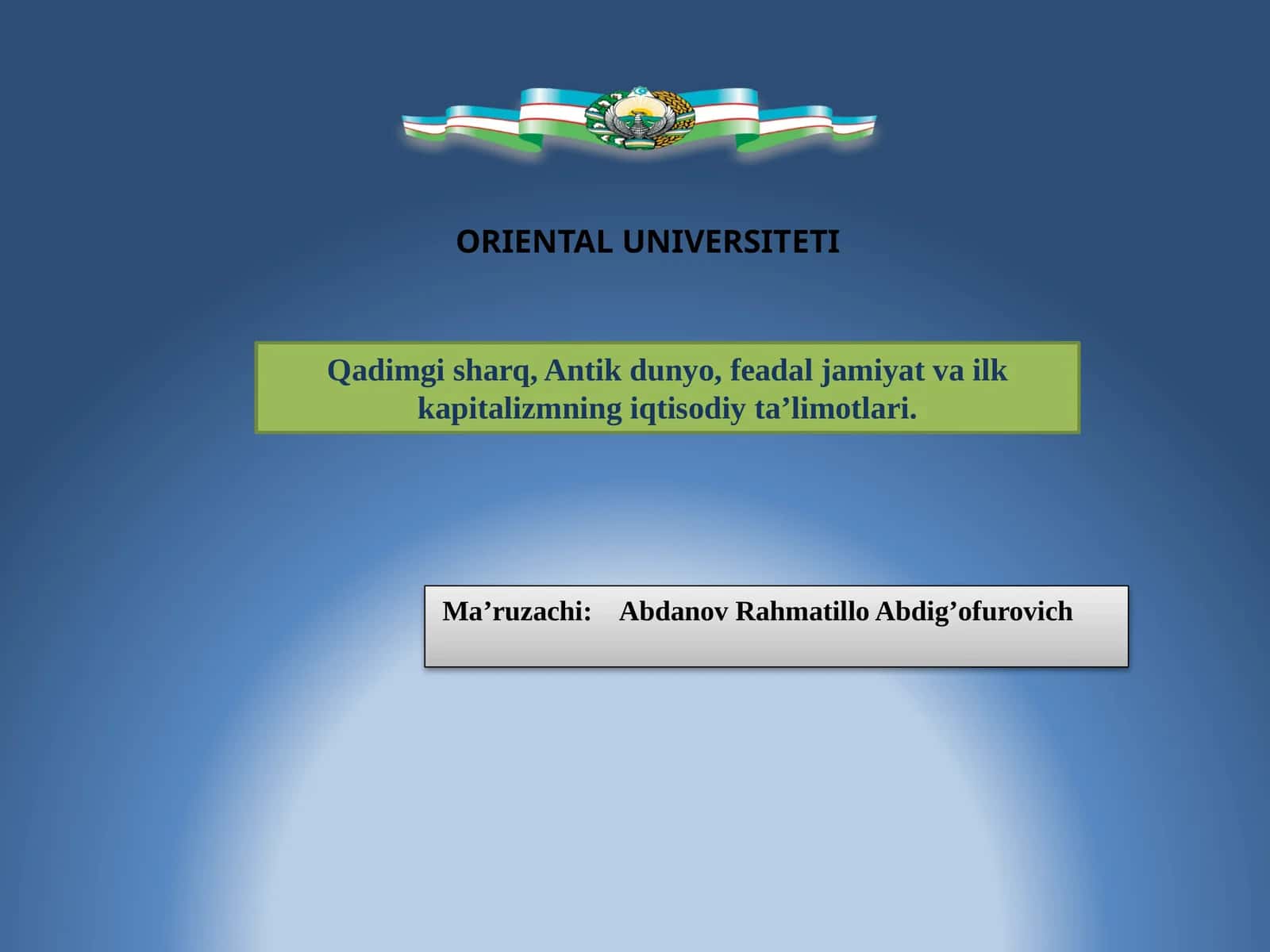 Qiymati Va Qimmati Olg'a