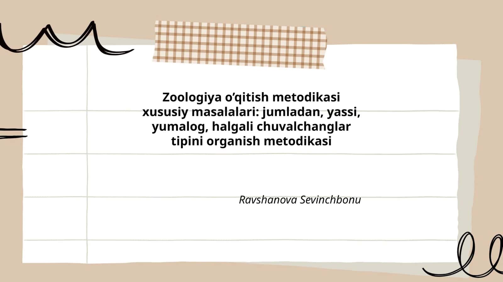 Zoologiya o’qitish metodikasi