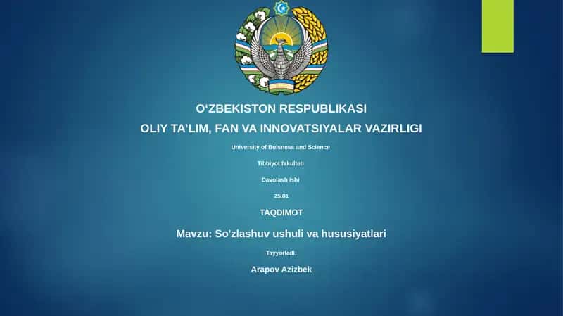 So'zlashuv ushuli va hususiyatlari