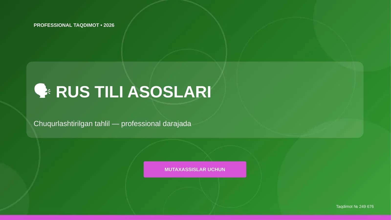 RUS TILI ASOSLARI