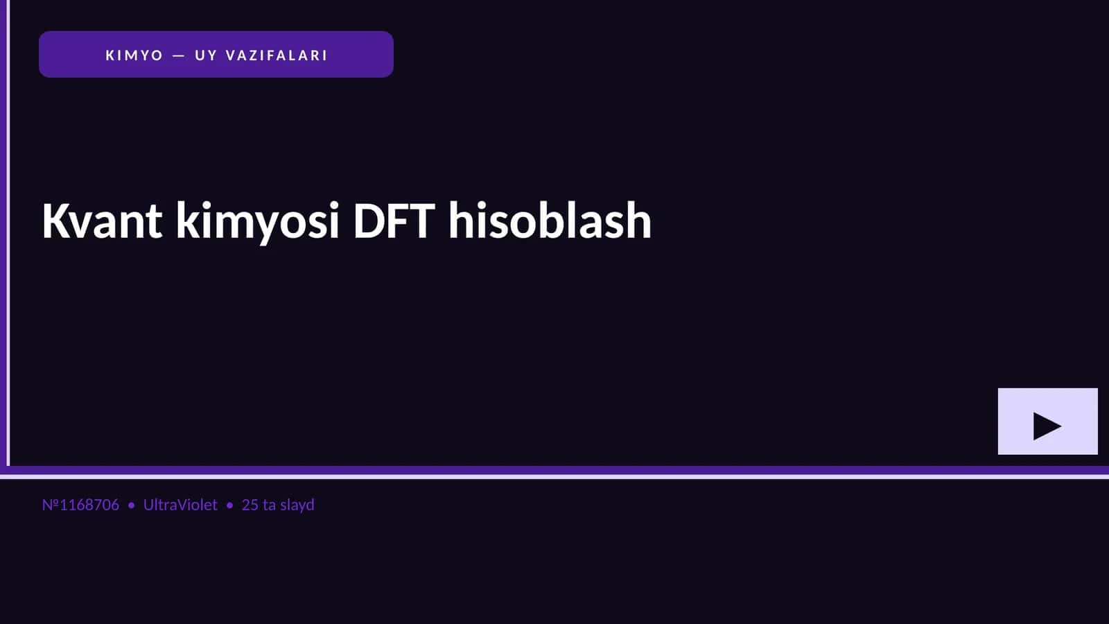 KIMYO — UY VAZIFALARI