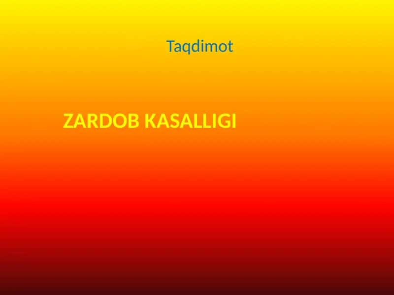 Zardob kasalligi