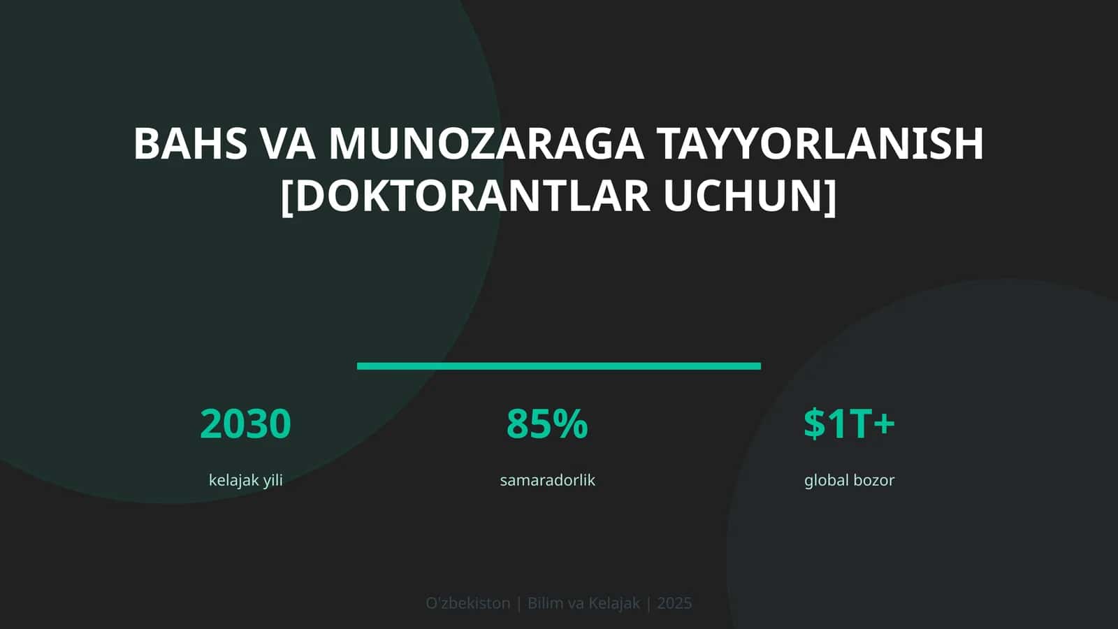 Bahs va munozaraga tayyorlanish [doktorantlar uchun]