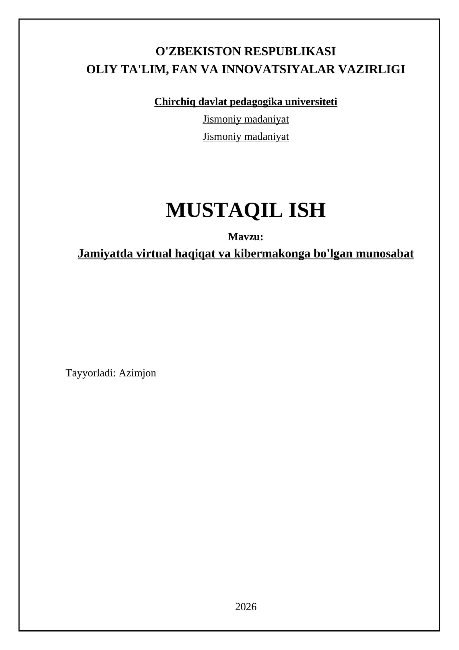 Jamiyatda virtual haqiqat va kibermakonga bo'lgan munosabat