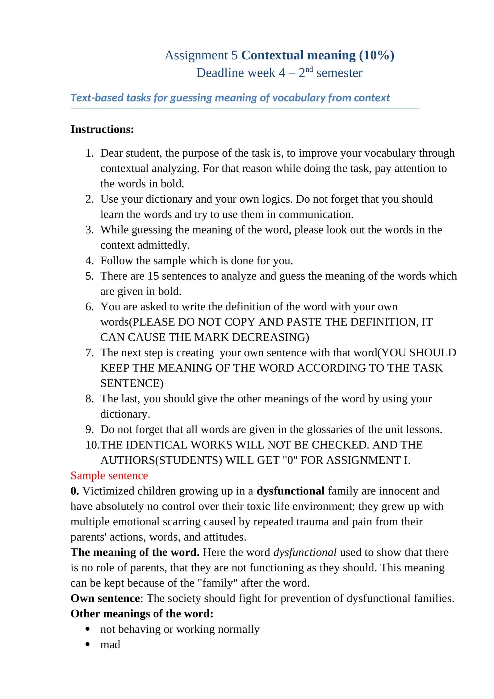 Assignment 5 Contextual meaning