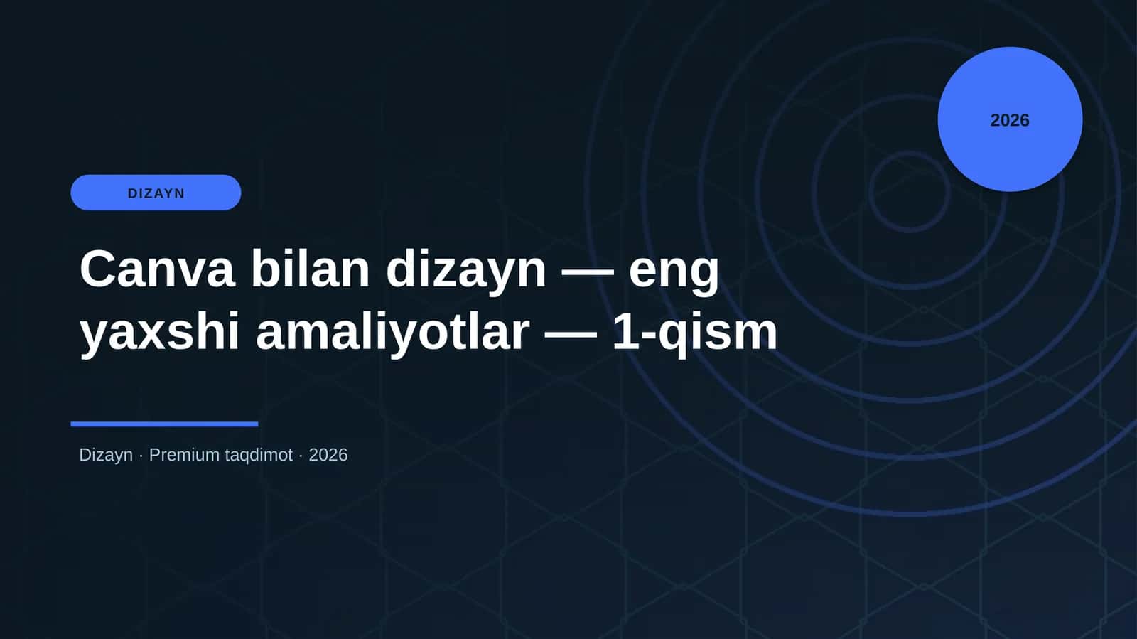 Canva bilan dizayn — eng yaxshi amaliyotlar — 1-qism