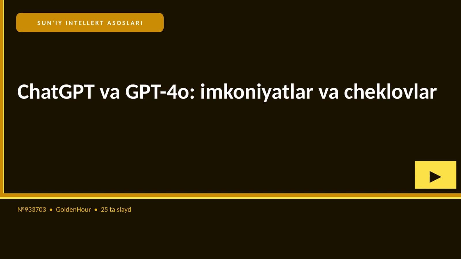 SUN'IY INTELLEKT ASOSLARI