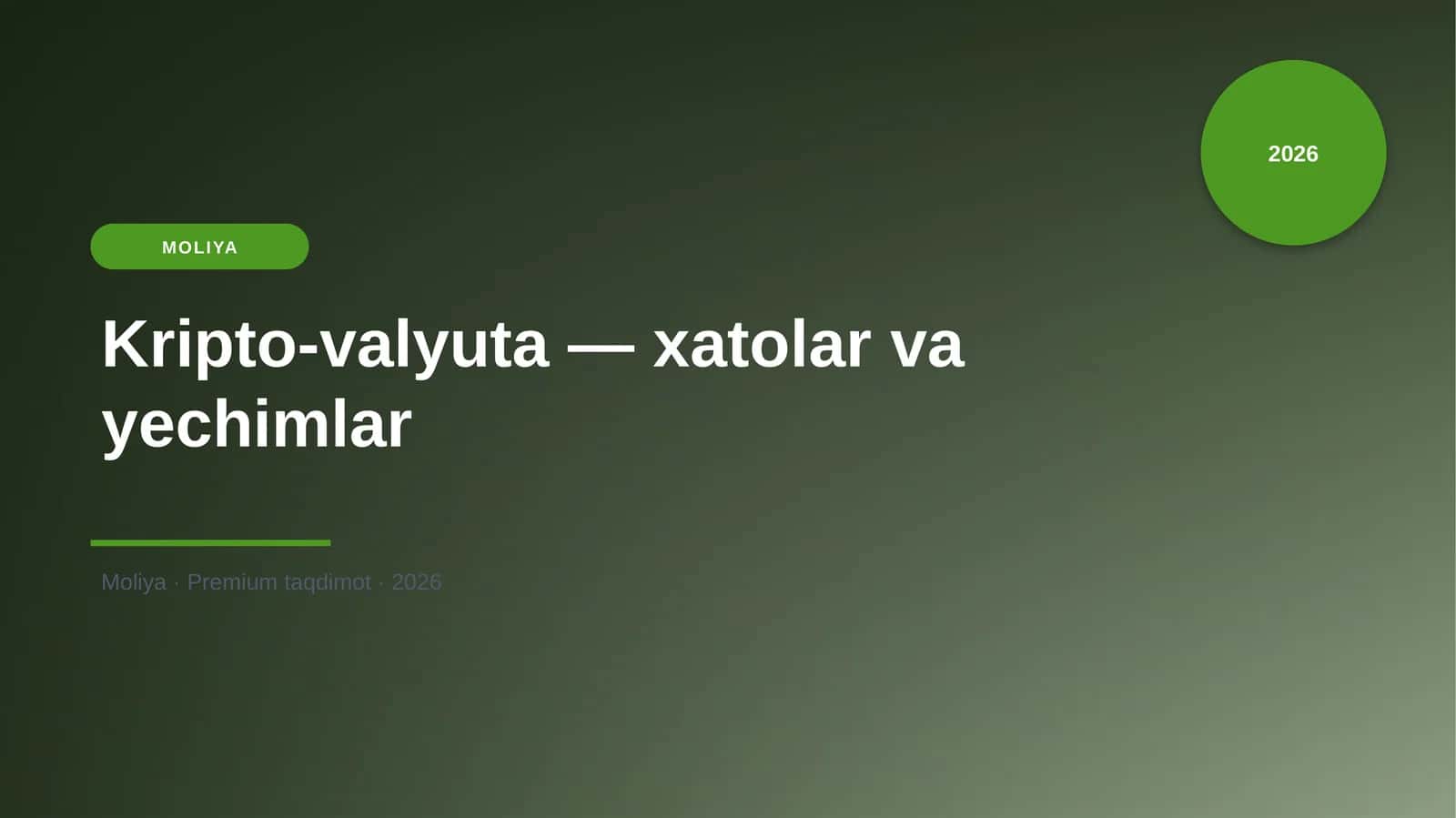 Kripto-valyuta — xatolar va yechimlar