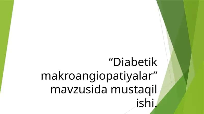 Diabetik makroangiopatiyalar