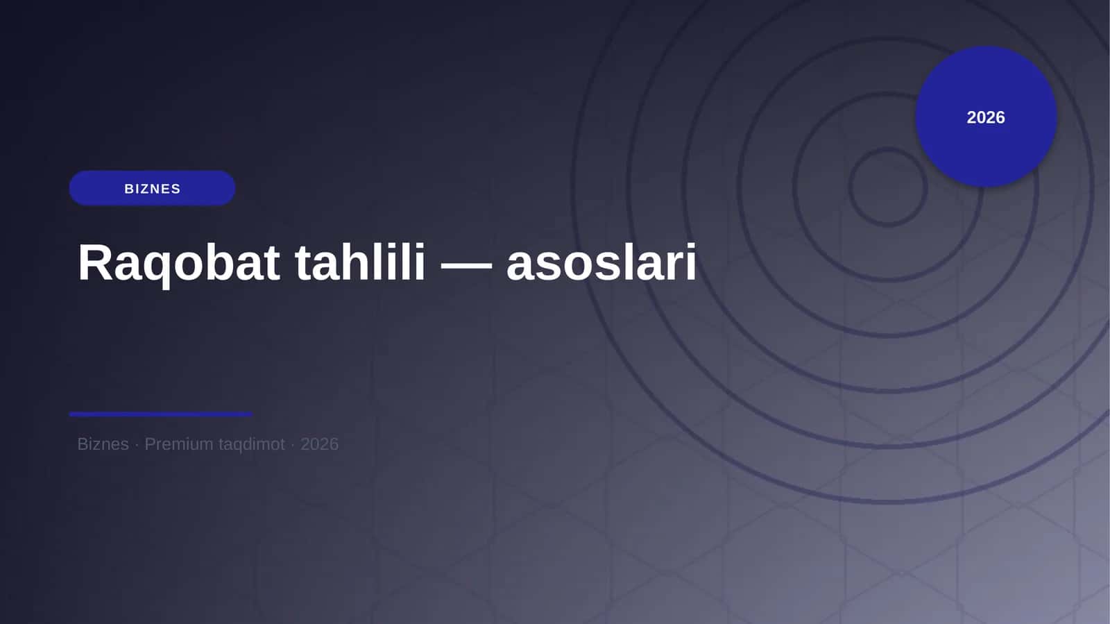 Raqobat tahlili - asoslari