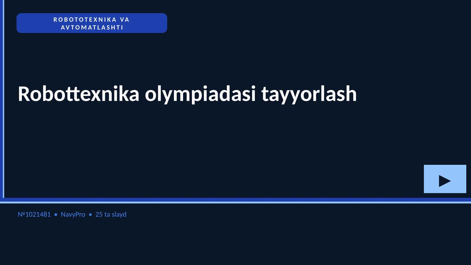 ROBOTOTEXNIKA VA AVTOMATLASHTI