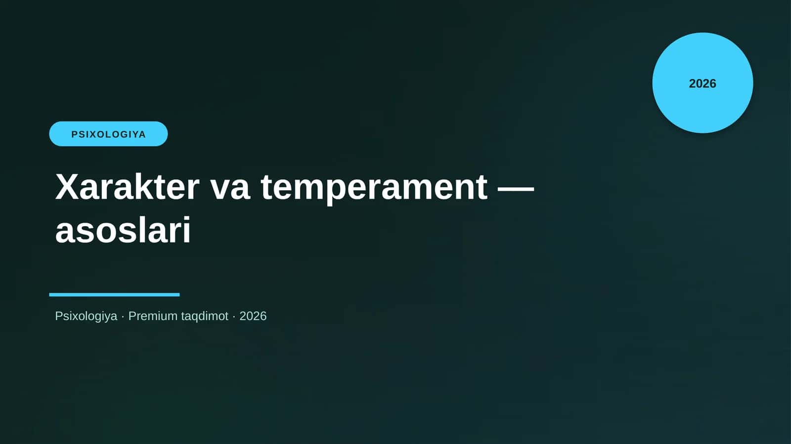 Xarakter va temperament — asoslari