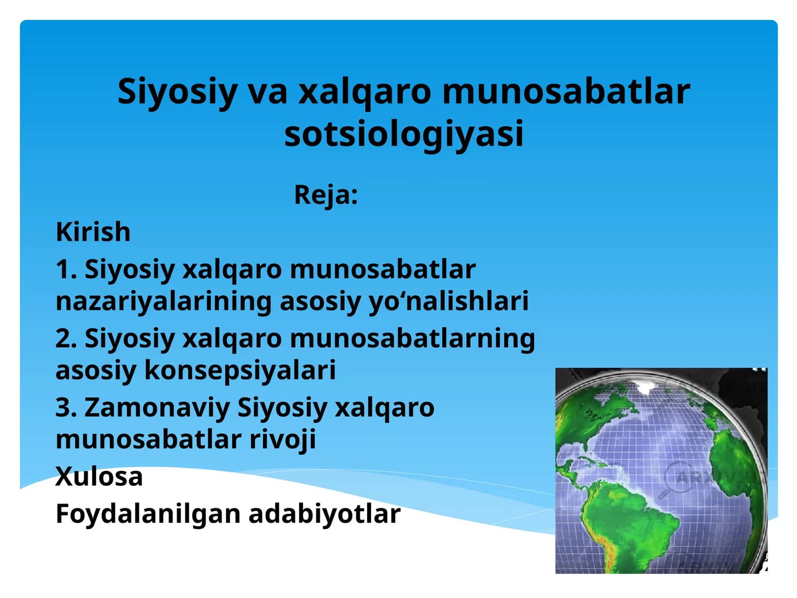 Siyosiy va xalqaro munosabatlar sotsiologiyasi
