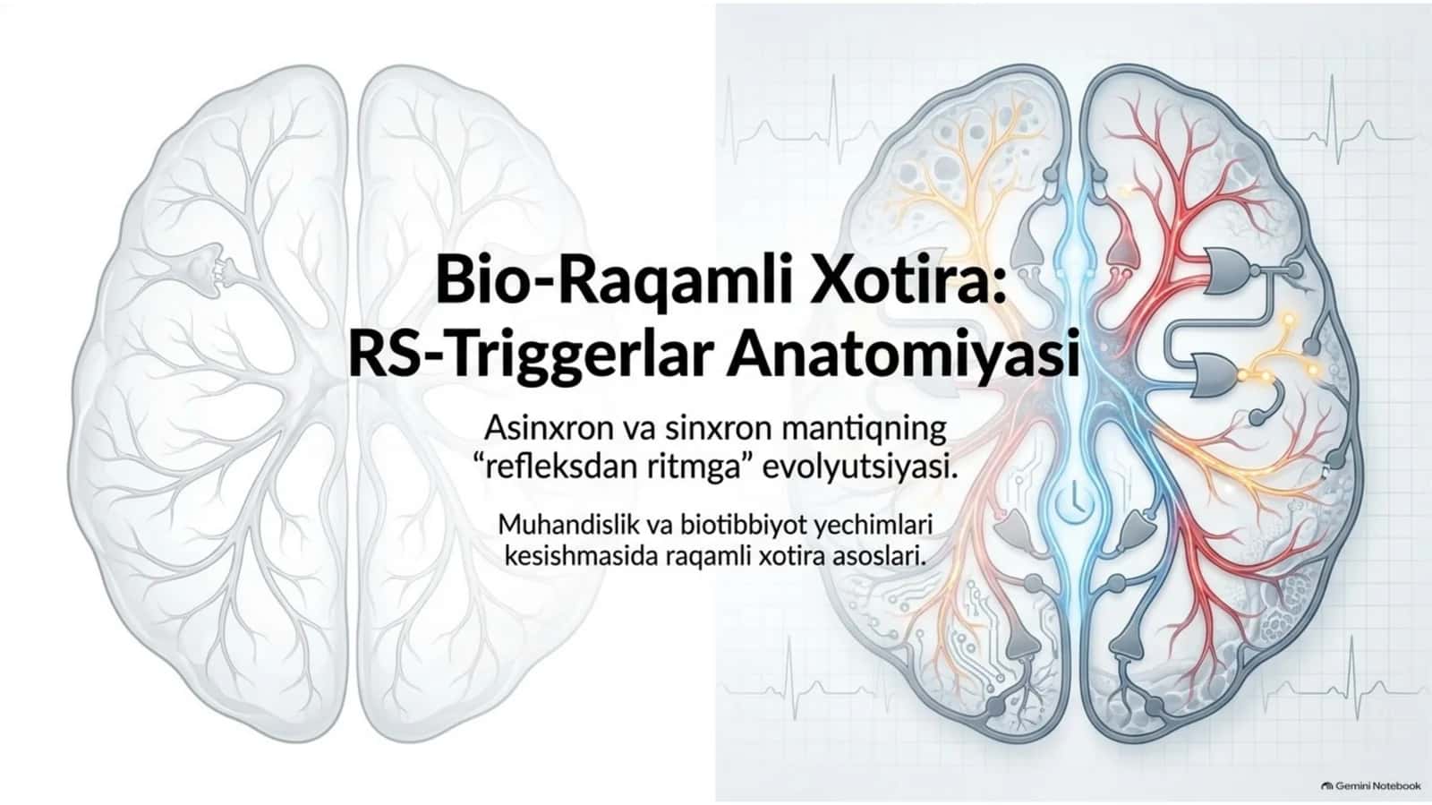 Asinxron va sinxron mantiqning "refleksdan ritmga" evolyutsiyasi. Muhandislik va biotibbiyot yechimlari kesishmasida raqamli xotira asoslari.