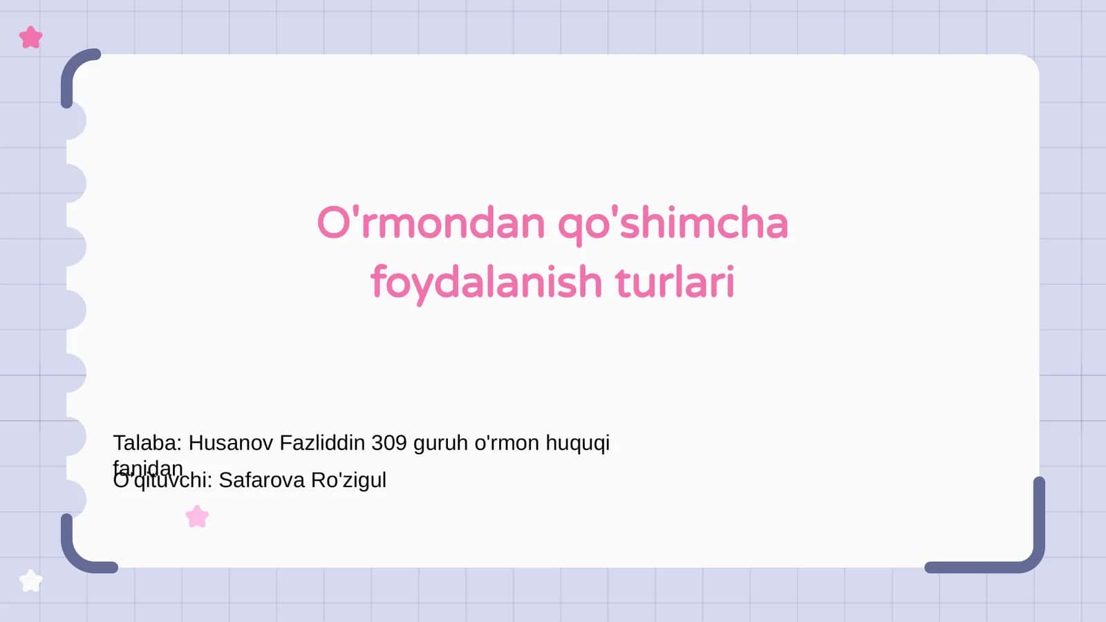 O'rmonlardan foydalanish asoslari