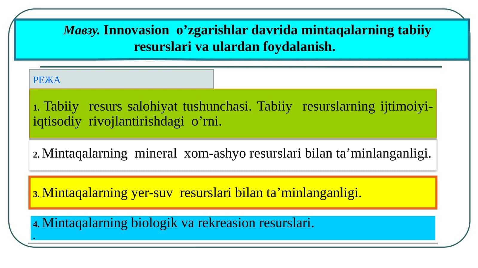 Tabiiy Resurslar