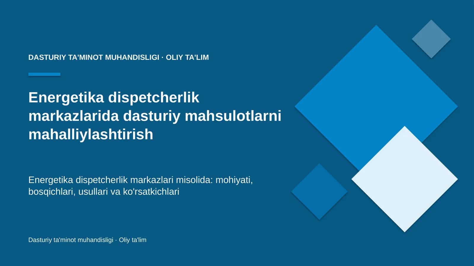 energetika dispetcherlik markazlarida dasturiy mahsulotlarni mahalliylashtirish 1187