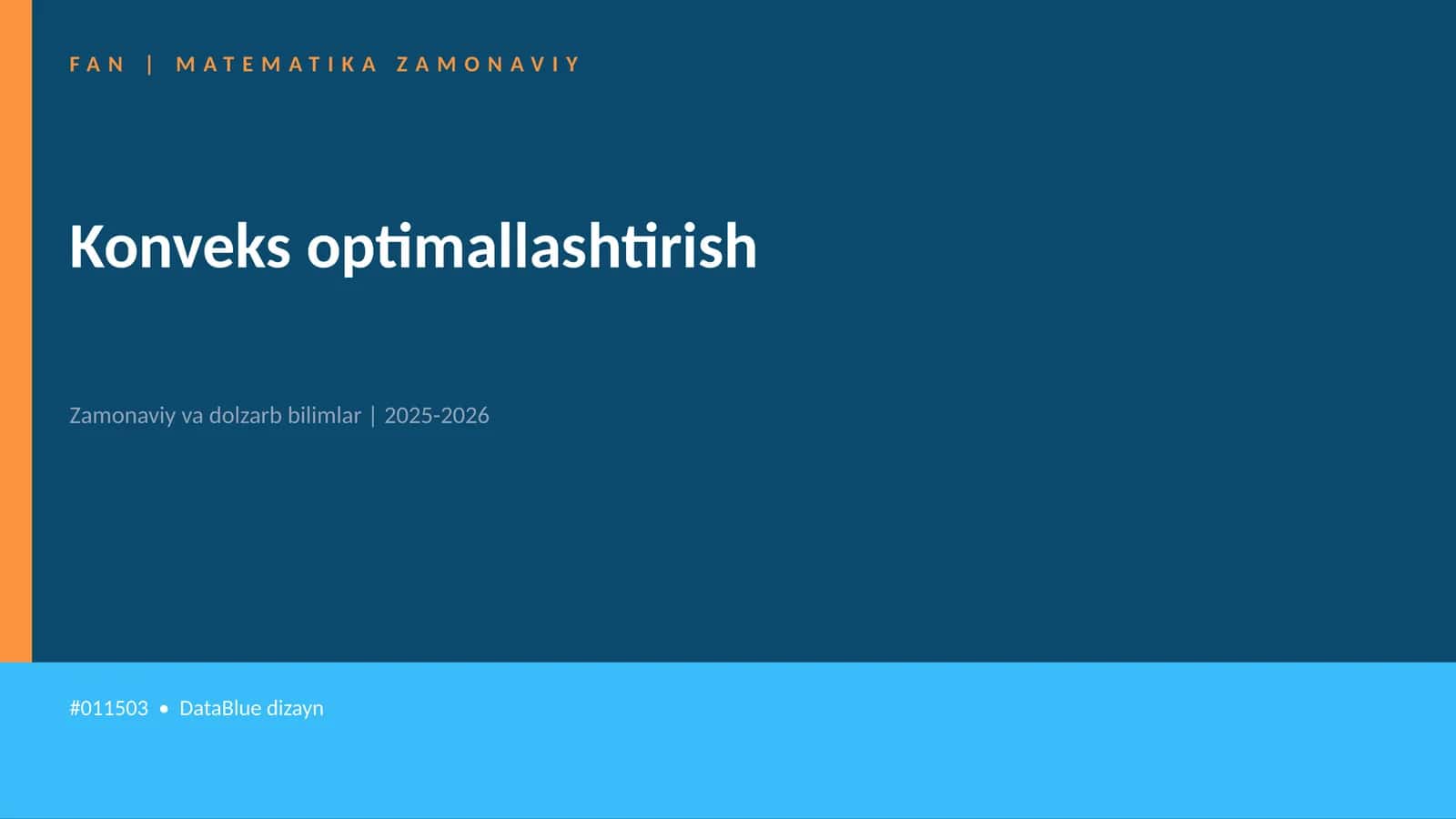 Konveks optimallashtirish