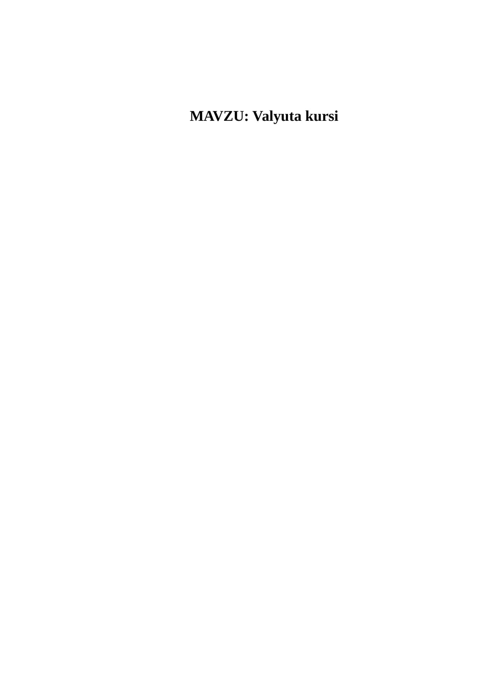 Valyuta kursi