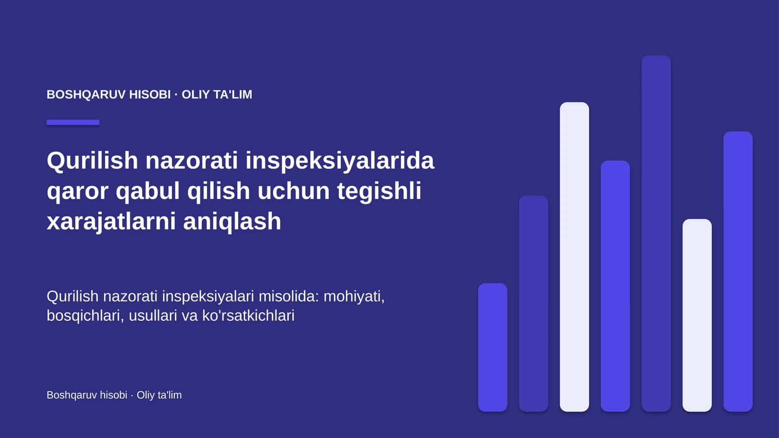 qurilish nazorati inspeksiyalarida qaror qabul qilish uchun tegishli xarajatlarni aniqlash 3283