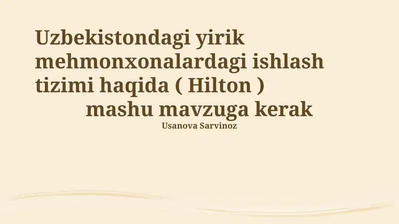 Mehnatni tashkil etish tizimi