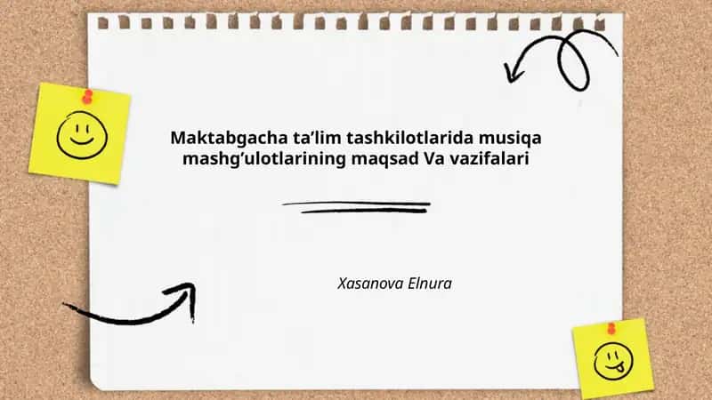 Maktabgacha ta’lim tashkilotlarida musiqa mashg’ulotlarining maqsad Va vazifalari