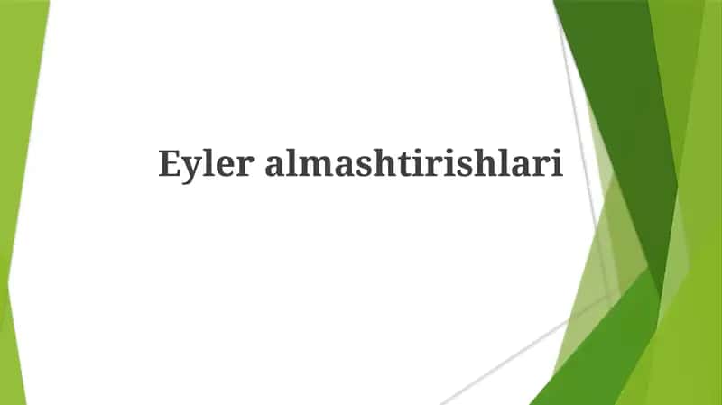 Eyleralmashtirishlari