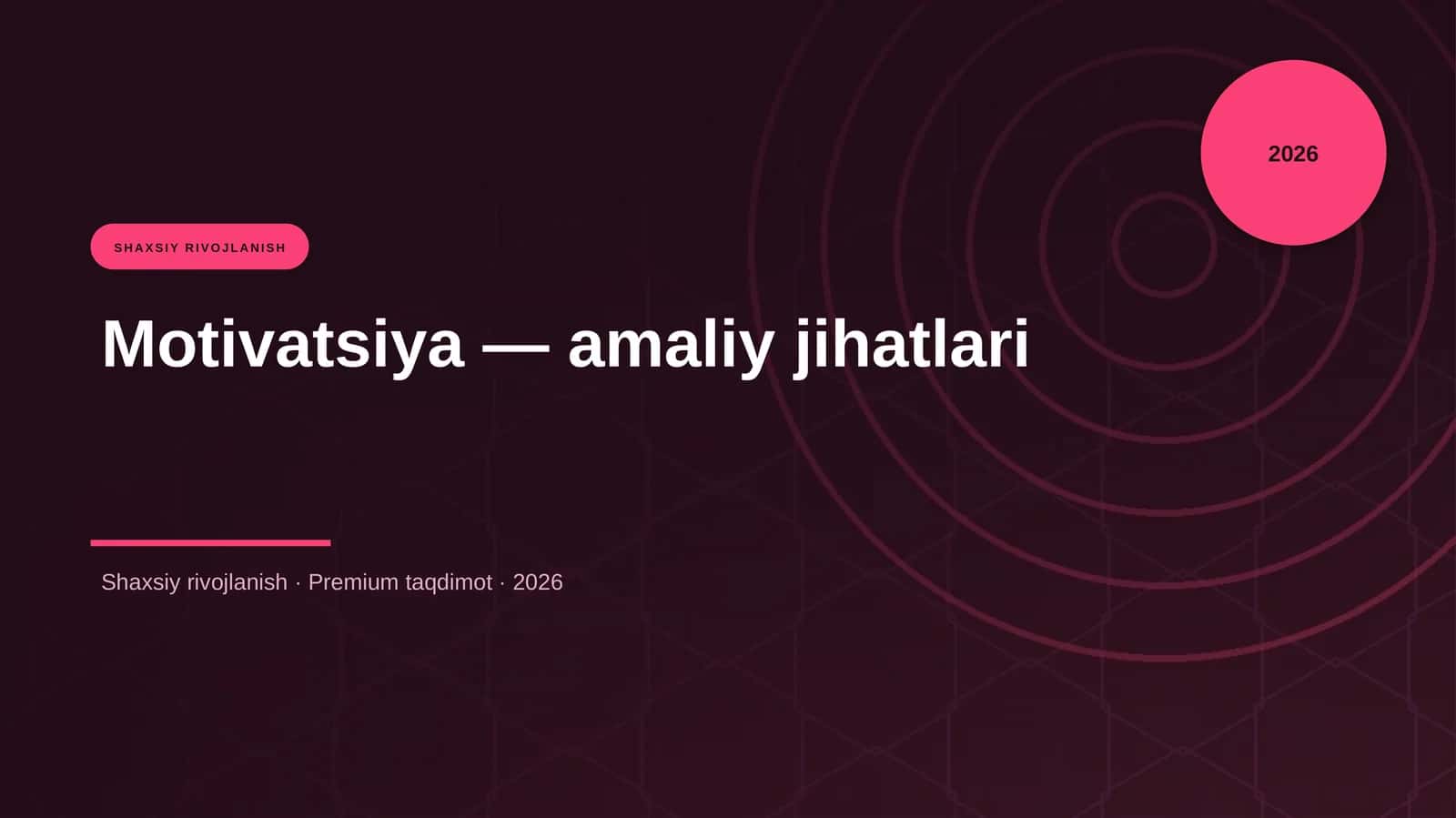 Motivatsiya — amaliy jihatlari