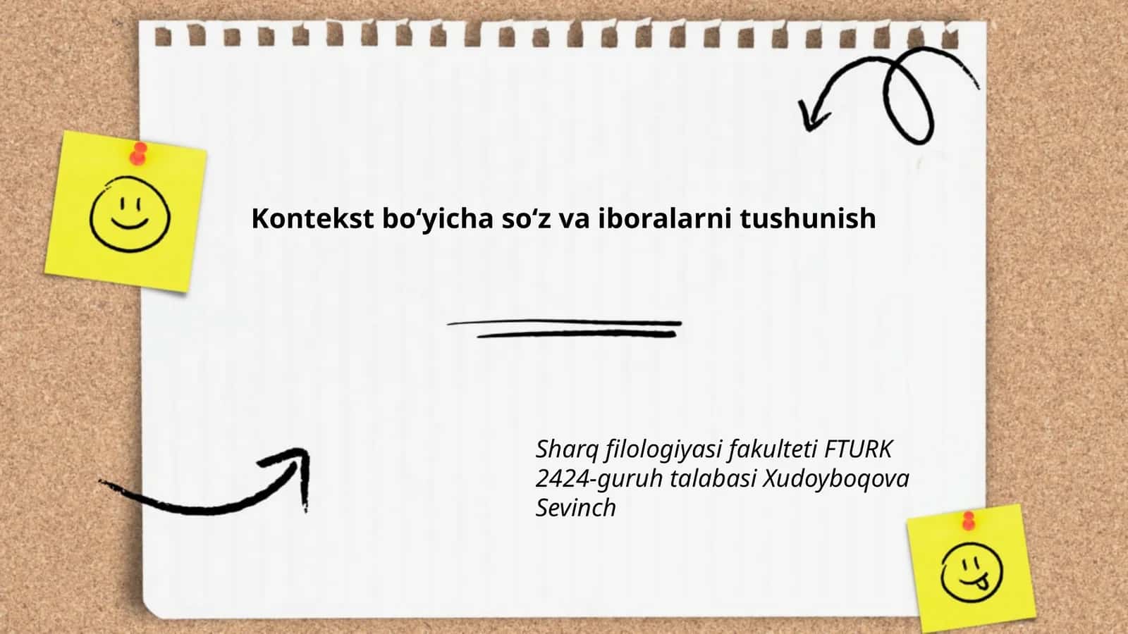 Kontekst boʻyicha soʻz va iboralarni tushunish